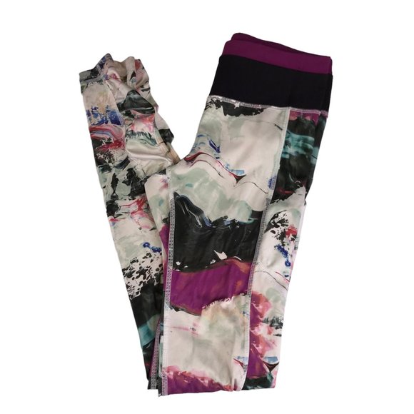 Lululemon Unicorn Tears Legging White Black Pink Size Women's 4, 28" Inseam - Picture 8 of 8